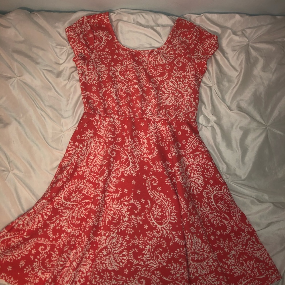 Coral patterned dress